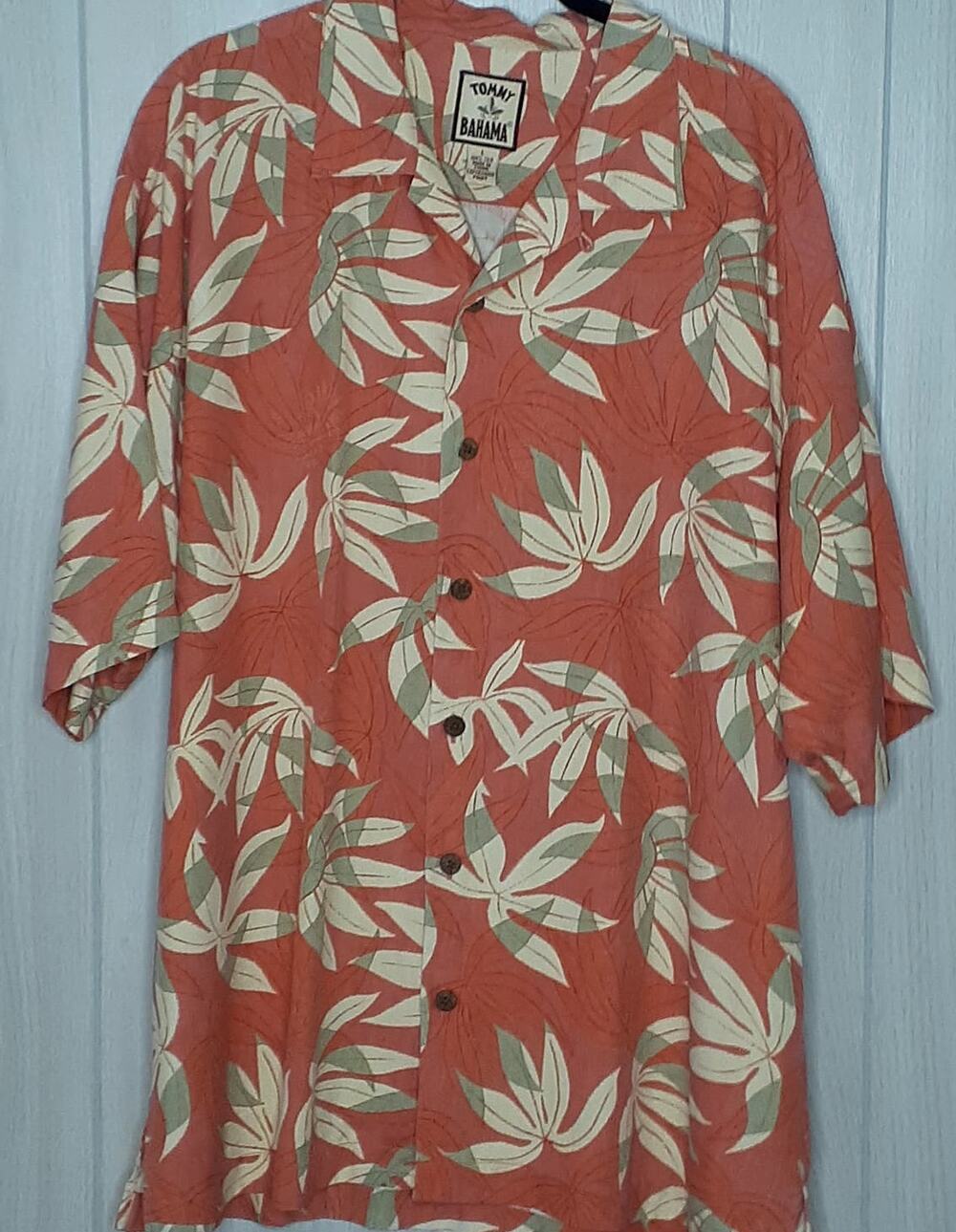 Mens Tommy Bahama 100% Silk Button Up Shirt Size Large